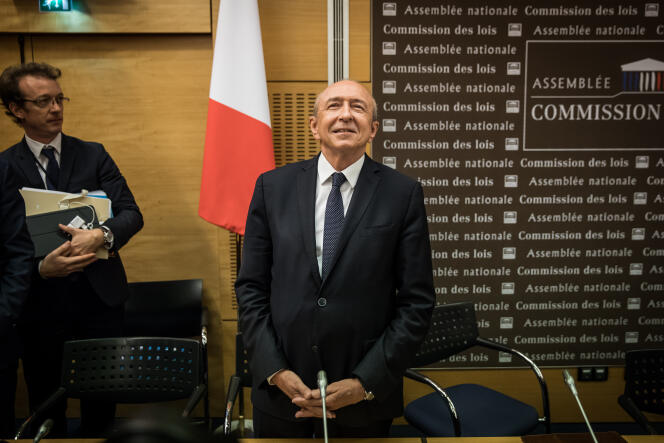 Audition du ministre de l’intérieur, Gérard Collomb, dans le cadre de l’affaire Benalla, à l’Assemblée nationale à Paris, le 23 juillet.