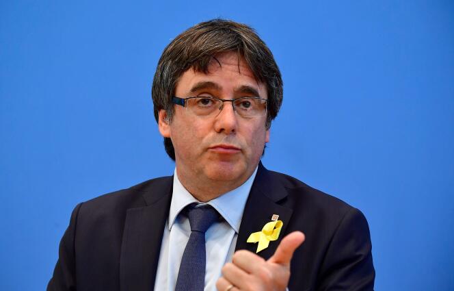 Ousted President of Catalonia, Carles Puigdemont, holds a press conference on July 25, 2018 in Berlin.