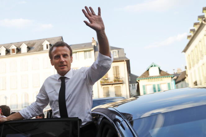 Emmanuel Macron à Bagnères-de-Bigorre (Hautes-Pyrénées), le 25 juillet.