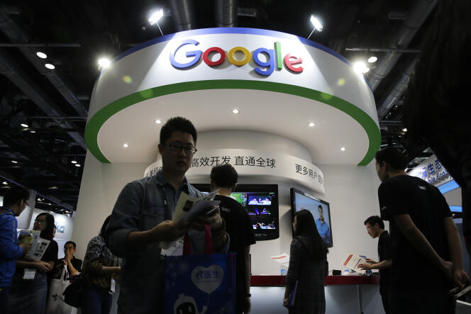 Le stand de Google à la Global Mobile Internet Conference de Pékin, en 2016.