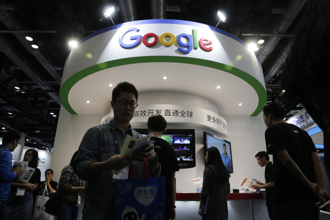 Un stand Google lors du salon Global Mobile Internet Conference, à Pékin (Chine), en avril 2016.