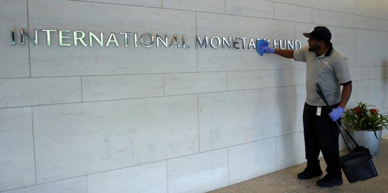 Yuri Gripas / REUTERS Au siège du Fonds monétaire international, à Washington, en octobre 2017.