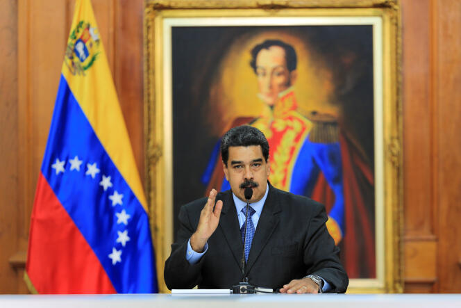 Le président vénézuélien Nicolas Maduro, lors de son allocution devant le gouvernement, au palais Miraflores à Caracas, le 7 août.