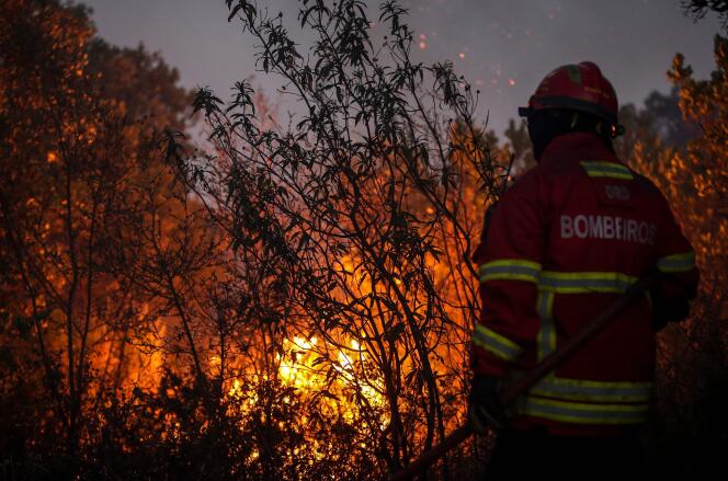 Incendie près de Monchique, dans l’Algarve au Portugal, le 8 août 2018.