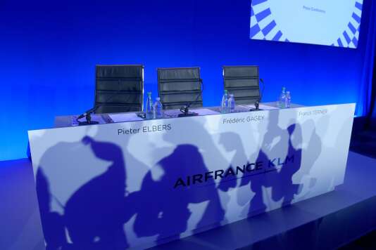 Les sièges de la direction d’Air France-KLM avant la présentation des résultats semestriels de la compagnie aérienne, à Paris, le 1er août.
