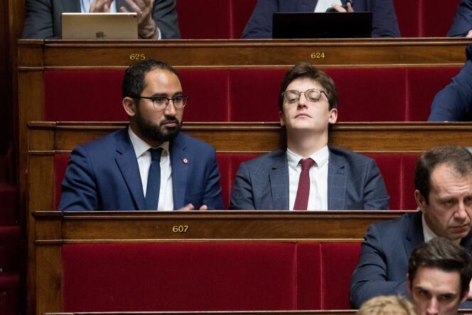 Guillaume Chiche et Sacha Houlié, à l’Assemblée, en novembre 2017.