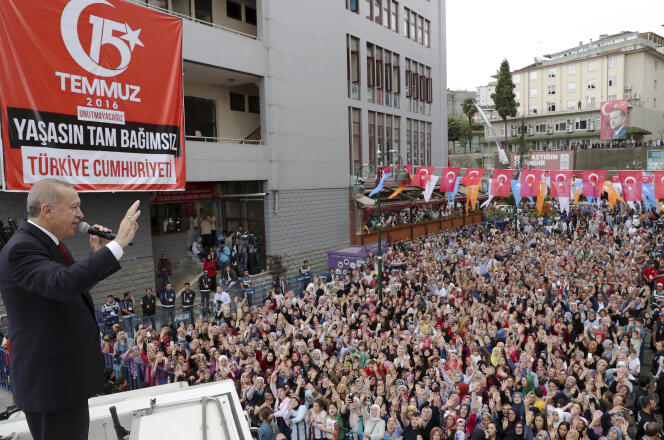 Recep Tayyip Erdogan, le 11 aôut à Rize.