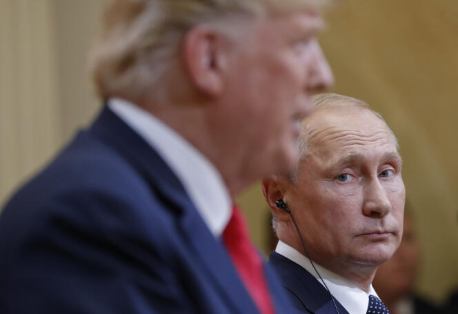 Rencontre entre le président russe, Vladimir Poutine, et le président des Etats-Unis, Donald Trump, le 18 août à Helsinki.