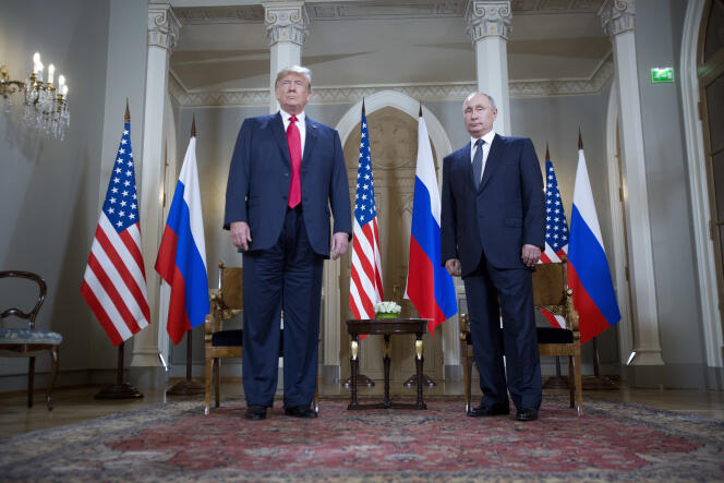 Le président américain, Donald Trump, et son homologue russe, Vladimir Poutine, lors de leur rencontre à Helsinki (Finlande), le 16 juillet.