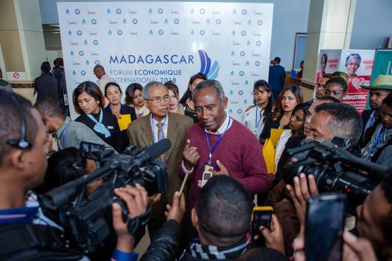 Zafimahaleo Rasolofondraosolo, alias Dama, au Forum économique international de Madagascar, les 17 et 18 août 2018 à Antananarivo.