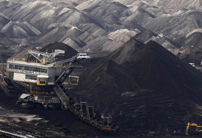 La mine à ciel ouvert de lignite Vereinigtes Schleenhain, en Saxe, fin 2013.
