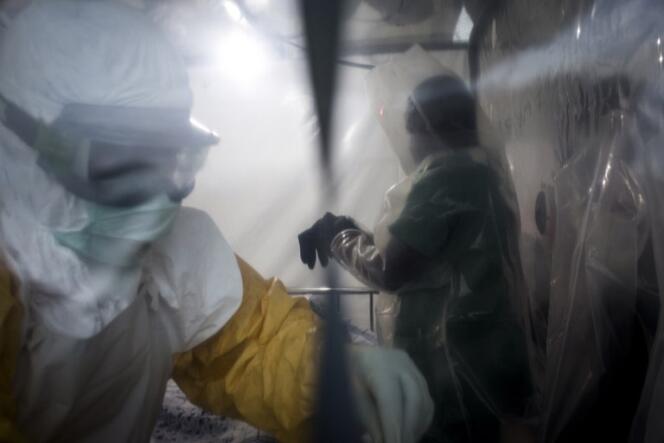 Dans un centre de traitement d’urgence contre Ebola, à Beni, dans l’est de la République démocratique du Congo, le 15 août 2018