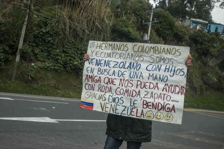 Un Vénézuélien demande de l'aide à ses « frères Colombiens et Equatoriens ».