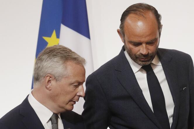 Le ministre de l’économie, Bruno Le Maire, et le premier ministre, Edouard Philippe, le 27 août à l’Elysée.