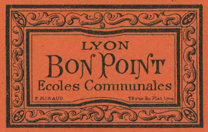 Bon point d’une école de Lyon, vers 1900.