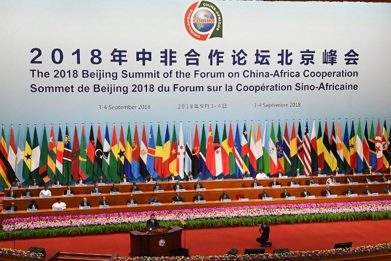 MADOKA IKEGAMI / AFP Discours d’ouverture du président Xi Jinping lors du Forum Chine-Afrique, à Pékin, le 3 septembre 2018.