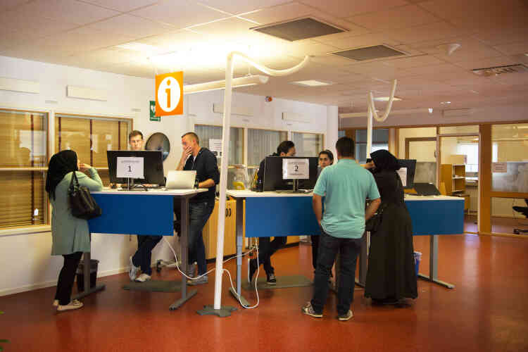 A l’agence de l’emploi à Ronneby, 500 réfugiés sont actuellement inscrits au « programme d’établissement », qui dure deux ans.