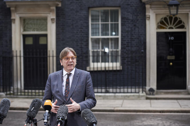 L’eurodéputé belge Guy Verhofstadt le 6 mars , à Londres.