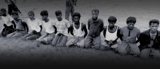 Photo prise le jour de l’exécution des 10 hommes rohingya, obtenue auprès d’un ancien du village, et authentifiée par des témoins.