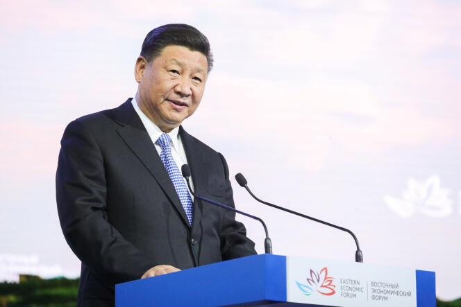 Le président chinois Xi Jinping, lors du Forum économique oriental, à Vladivostok (Russie), le 12 septembre.