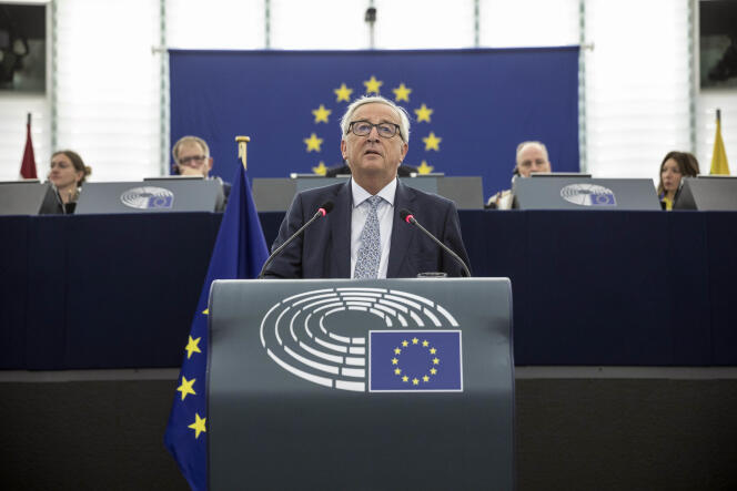 Jean-Claude Juncker, le président de la Commission, au Parlement européen, à Strasbourg, le 12 septembre.