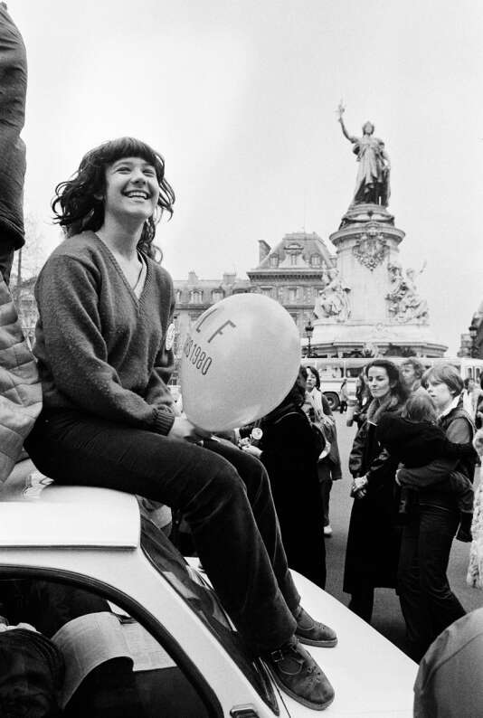 Le 8 mars 1980, lors d’une marche du MLF à Paris.