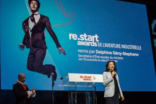 Delphine Gény-Stephann, secrétaire d’Etat auprès du ministre de l’économie, lors de la remise des ReStart Awards, à Paris, le 20 septembre.