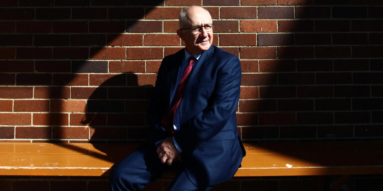 Photograph shows Taner Akcam, Turkish historian and academic who has written extensively on the Armenian Genocide. He is photographed in the Sydney suburb of Chatswood while on his Sydney leg of a world tour talking to the Armenian diaspora. Photograph by Dean Sewell/Oculi for Le monde. Taken Thursday 9th August 2018.