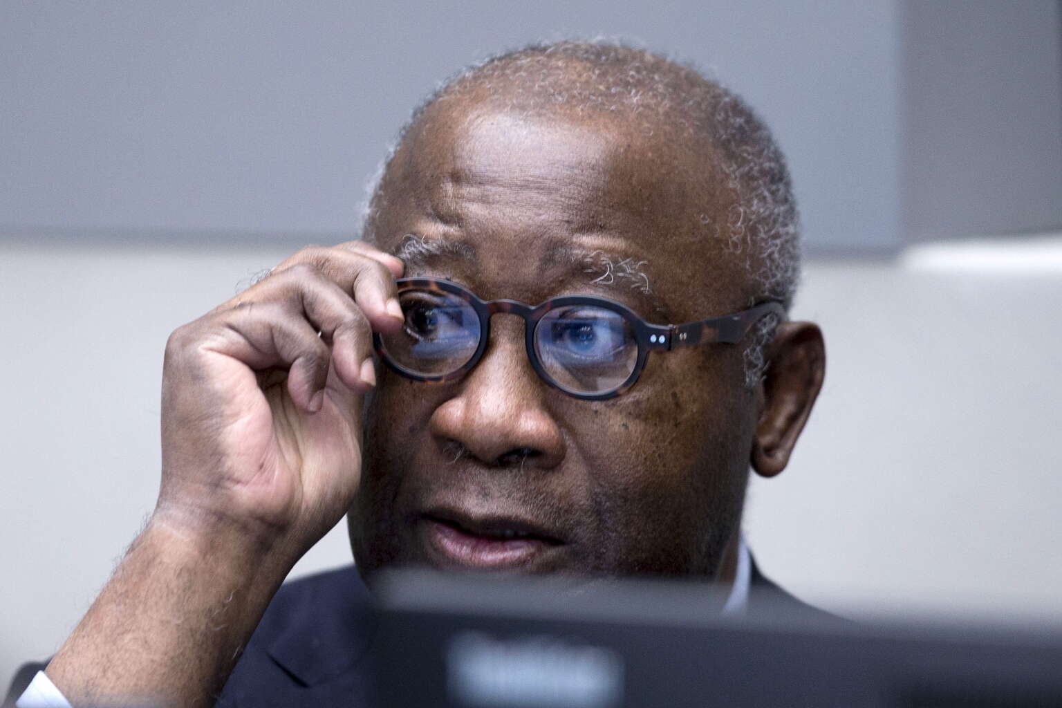 L’ancien président ivoirien Laurent Gbagbo à l’ouverture de son procès devant la Cour pénale internationale, le 28 janvier 2016.