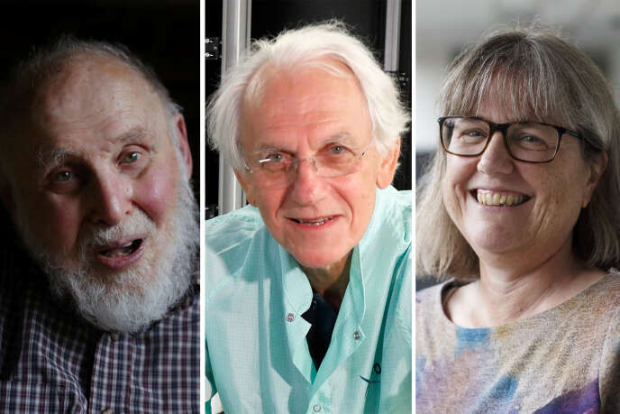 Arthur Ashkin, GÃ©rard Mourou et Donna Strickland, prix Nobel de physique 2018.