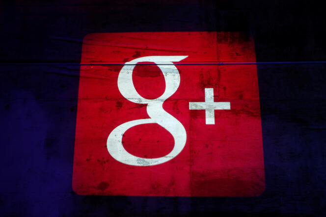 Le logo de Google+ lors d’une présentation de Google, en 2013.