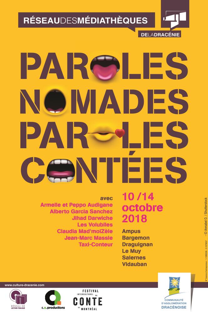 Affiche du festival Paroles nomades, paroles contées 2018.