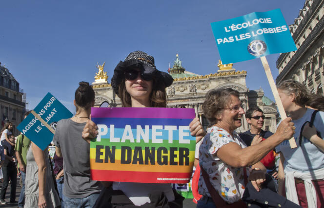 Manifestante à la Marche pour le climat, à Paris, le 13 octobre.