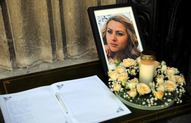 La photo de Viktoria Marinova lors de ses obsèques, le 12 octobre 2018.