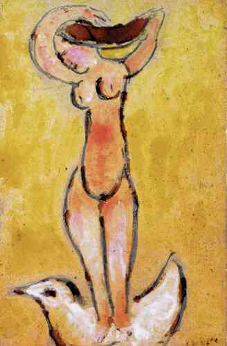 « Véritablement impliqué dans l’art du feu pour enluminer la terre et lui conférer une forme plastique, Chagall réalise dix plaques en terre chamottée dans lesquelles il joue de la terre aux tonalités et qualités granuleuses ainsi que du contraste entre brillance de glaçure et valeurs mates. »