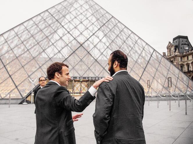 Emmanuel Macron et Mohammed Ben Salman, le 8 avril, au Louvre, lors de la visite du prince héritier saoudien à Paris.