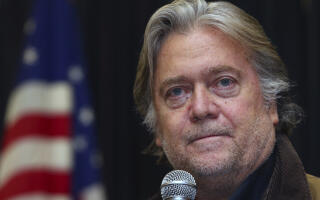 Former White House strategist Steve Bannon speaks during the Red Tide Rising Rally supporting Republican candidates, Wednesday, Oct. 24, 2018, in Elma N.Y. (AP Photo/Jeffrey T. Barnes)