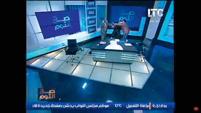 L’imam Mostafa Rashid et l’avocat Nabih Al-Wahsh lors d’un débat sur le voile à la télévision égyptienne.