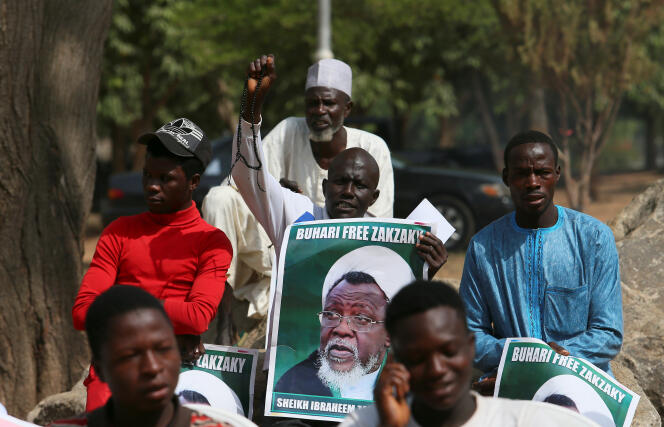 Des membres du Mouvement islamique du Nigeria manifestent pour la libération de leur leader, Ibrahim Zakzaky, en janvier 2018, à Abuja.