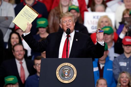 Michael Conroy / AP US President Donald Trump at a meeting in Indianapolis on November 2nd.