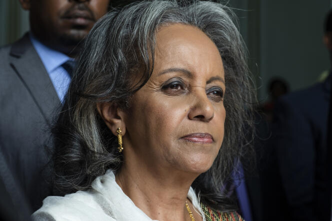 La présidente éthiopienne, Sahle-Work Zewde, à sa sortie du Parlement, à Addis-Abeba, le 25 octobre 2018.