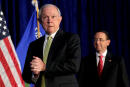 FILE PHOTO: U.S. Attorney General Jeff Sessions (L) and Deputy Attorney General Rod Rosenstein arrive at a summit on crime reduction and public safety in Bethesda, Maryland, U.S., June 20, 2017. REUTERS/Yuri Gripas/File Photo