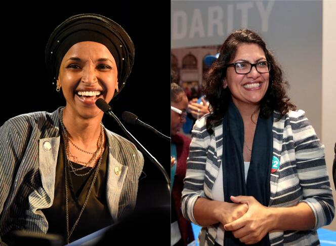 Ilhan Omar (à gauche) et Rashida Tlaib (à droite) sont devenues les premières femmes de confession musulmane à être élues à la Chambre des représentants.