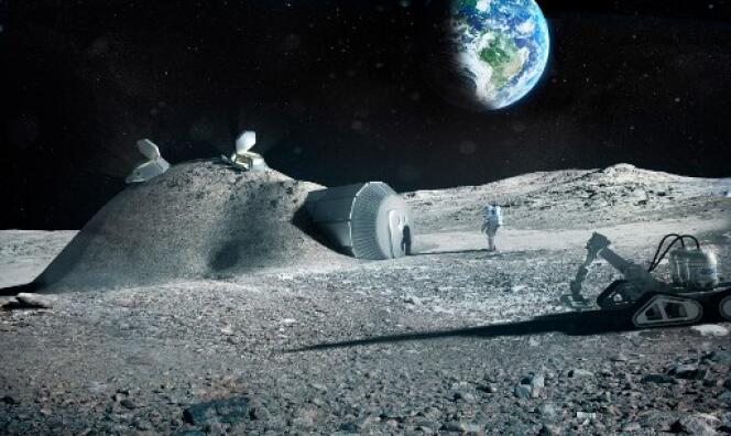 Maquette de la base lunaire imprimée en 3D imaginée par l’Agence spatiale européenne.