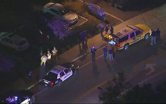 Un image aérienne de Thousand Oaks après la fusillade.