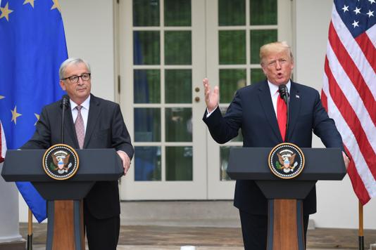 SAUL LOEB / AFP European Commission President Jean-Claude Juncker and US President Donald Trump on July 25 at the White House in Washington during the signing of the commercial armistice.