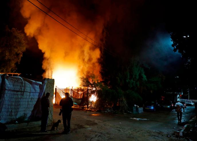Un bus israélien a été touché par une roquette en provenance de Gaza, le 12 novembre 2018.