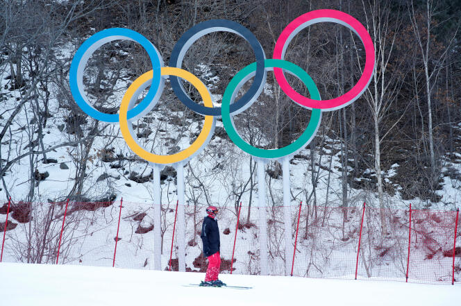 Un skieur sur la piste de Pyeongchang, lors des derniers JO d’hiver.