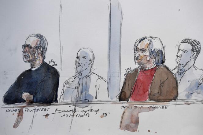 Michel Fourniret et son ancienne femme, Monique Olivier, le 13 novembre, à la cour d’assises des Yvelines.
