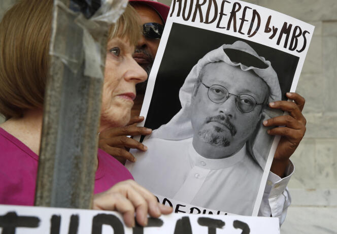 Manifestation pour la vérité sur l’affaire Khashoggi, devant l’ambassade saoudienne à Washington, le 10 octobre.